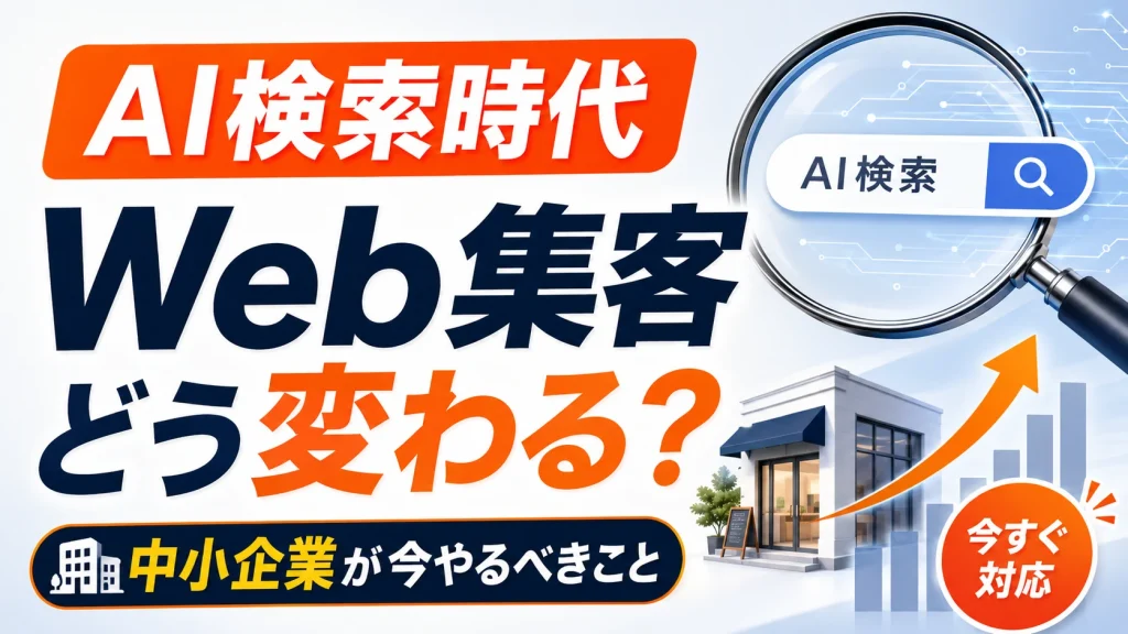 AI検索時代のWeb集客と中小企業が今やるべきことを表すサムネイル画像