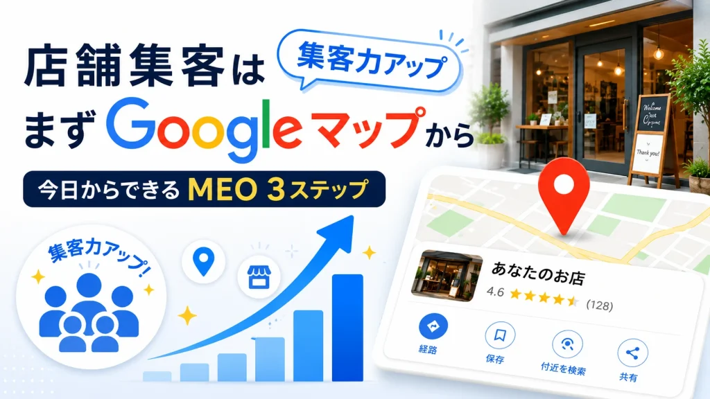 店舗集客のためのGoogleマップ・MEO対策を表すサムネイル画像